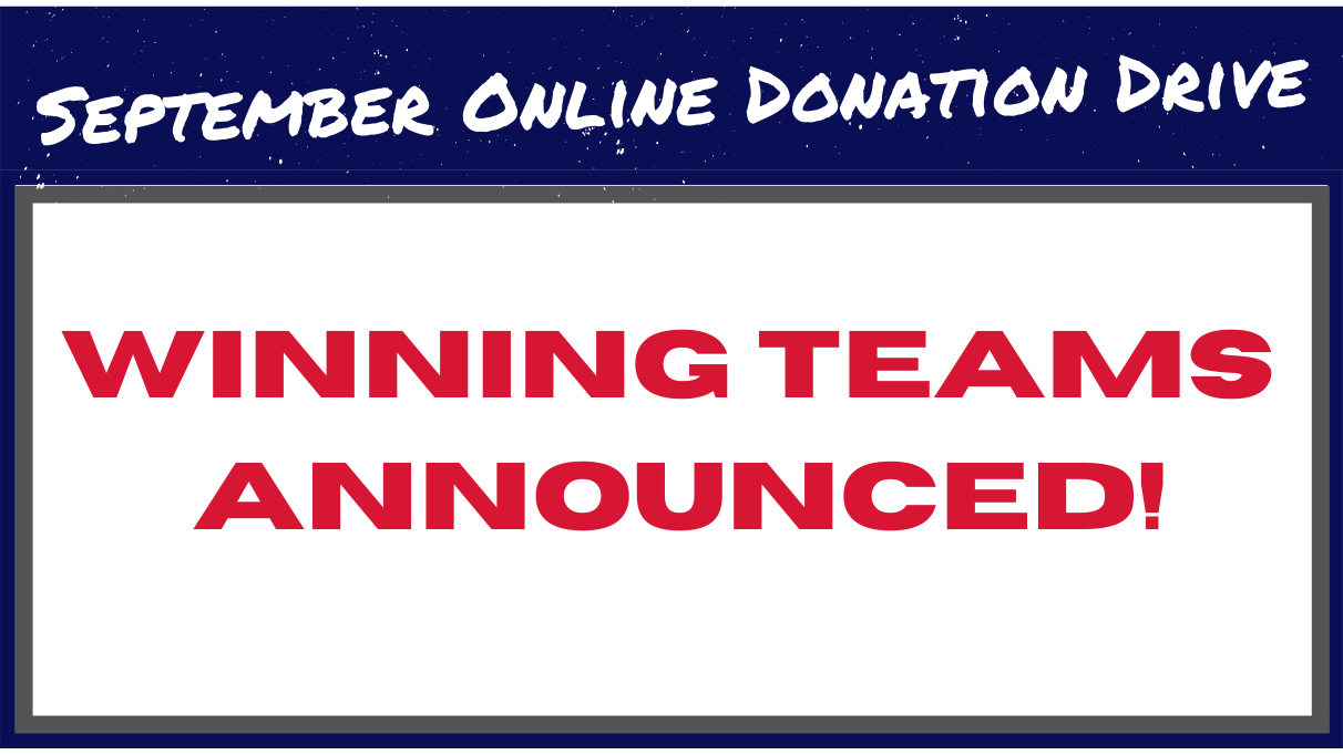 Online donation drive winning teams